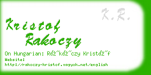 kristof rakoczy business card